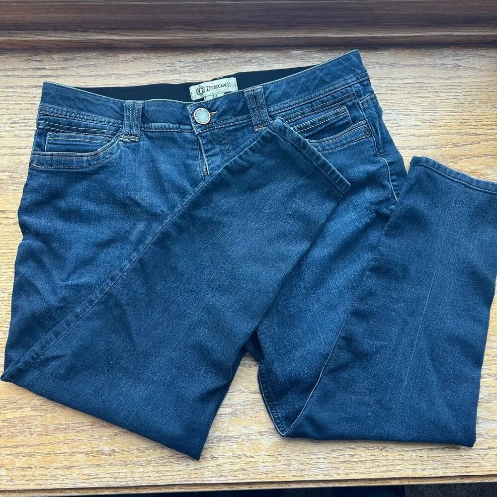 Democracy Ab Technology Stretch Straight Leg Slimming Tummy Control Jeans Sz 14 - Picture 1 of 10
